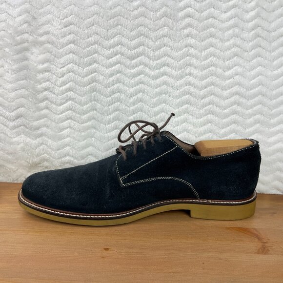 Banana Republic Mens Owen Oxfords Leather Lace Shoes NavyBlue Suede 10.5M Preppy - Picture 9 of 14